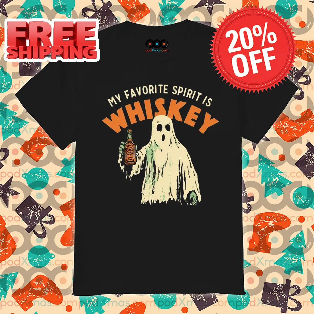 Ghost My Favorite Spirit is Whiskey Halloween 2024 Shirt