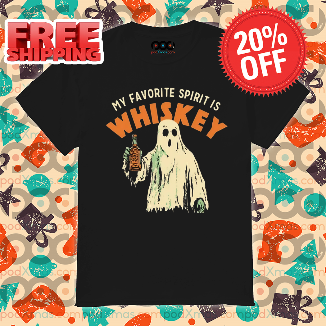 Ghost My Favorite Spirit is Whiskey Halloween 2024 Shirt