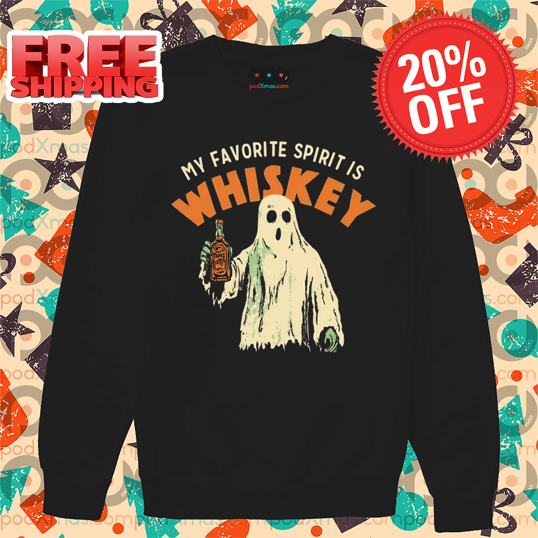 Ghost My Favorite Spirit is Whiskey Halloween 2024 Shirt