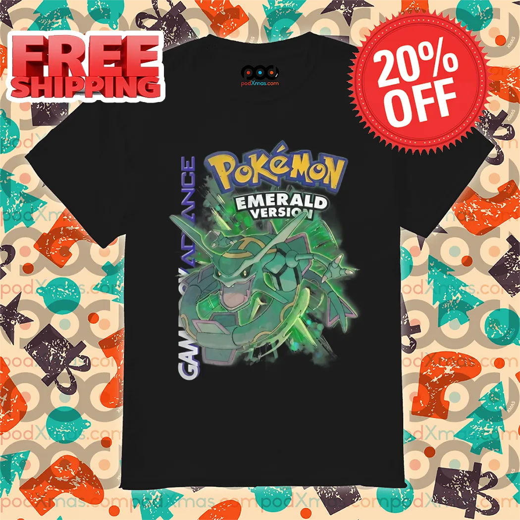 Rayquaza Pokemon Emeralz Version Game Boy Shirt