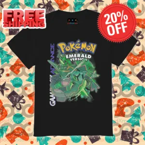 Rayquaza Pokemon Emeralz Version Game Boy Shirt