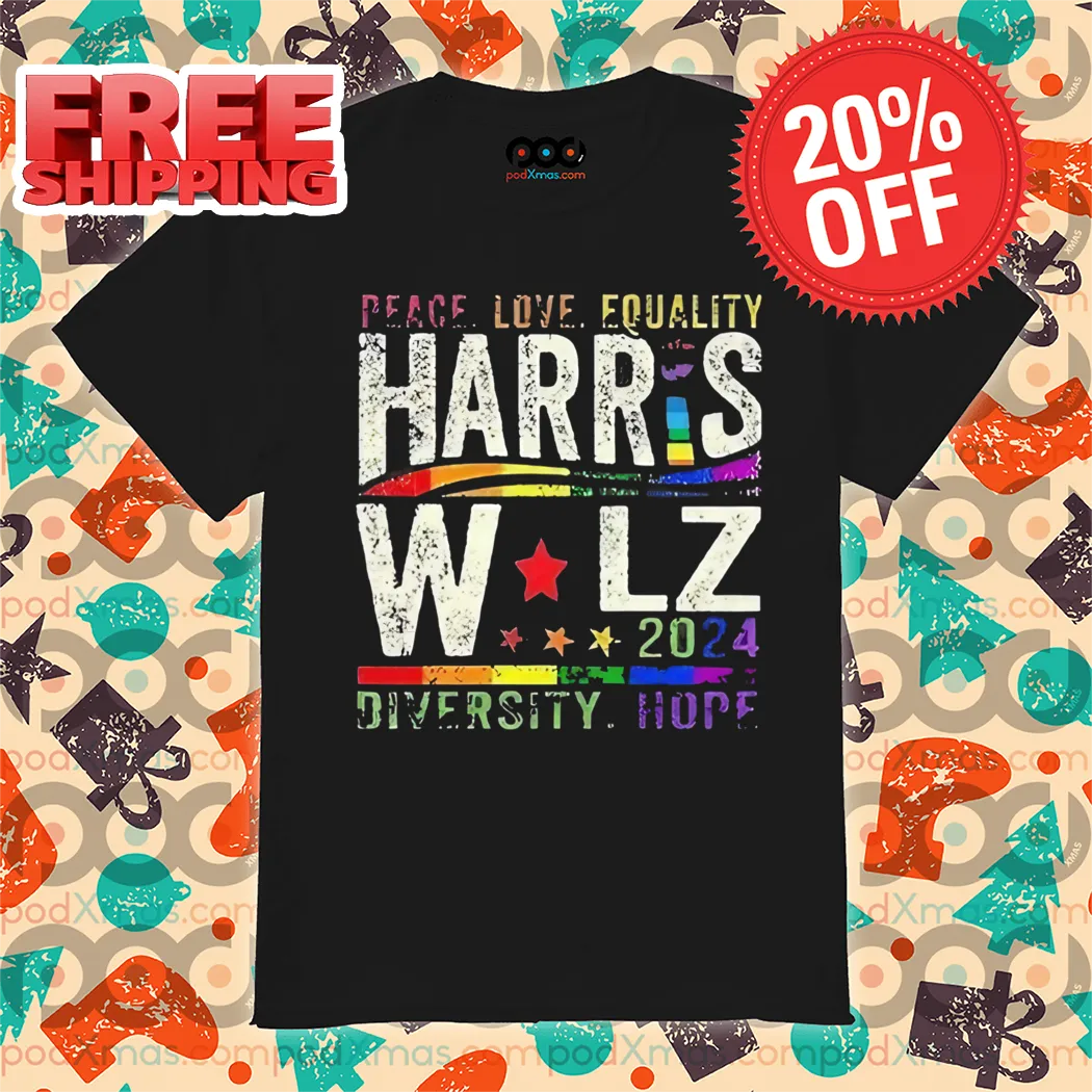 Peace Love Equality Harris Walz Diversity Hope 2024 Vintage Shirt