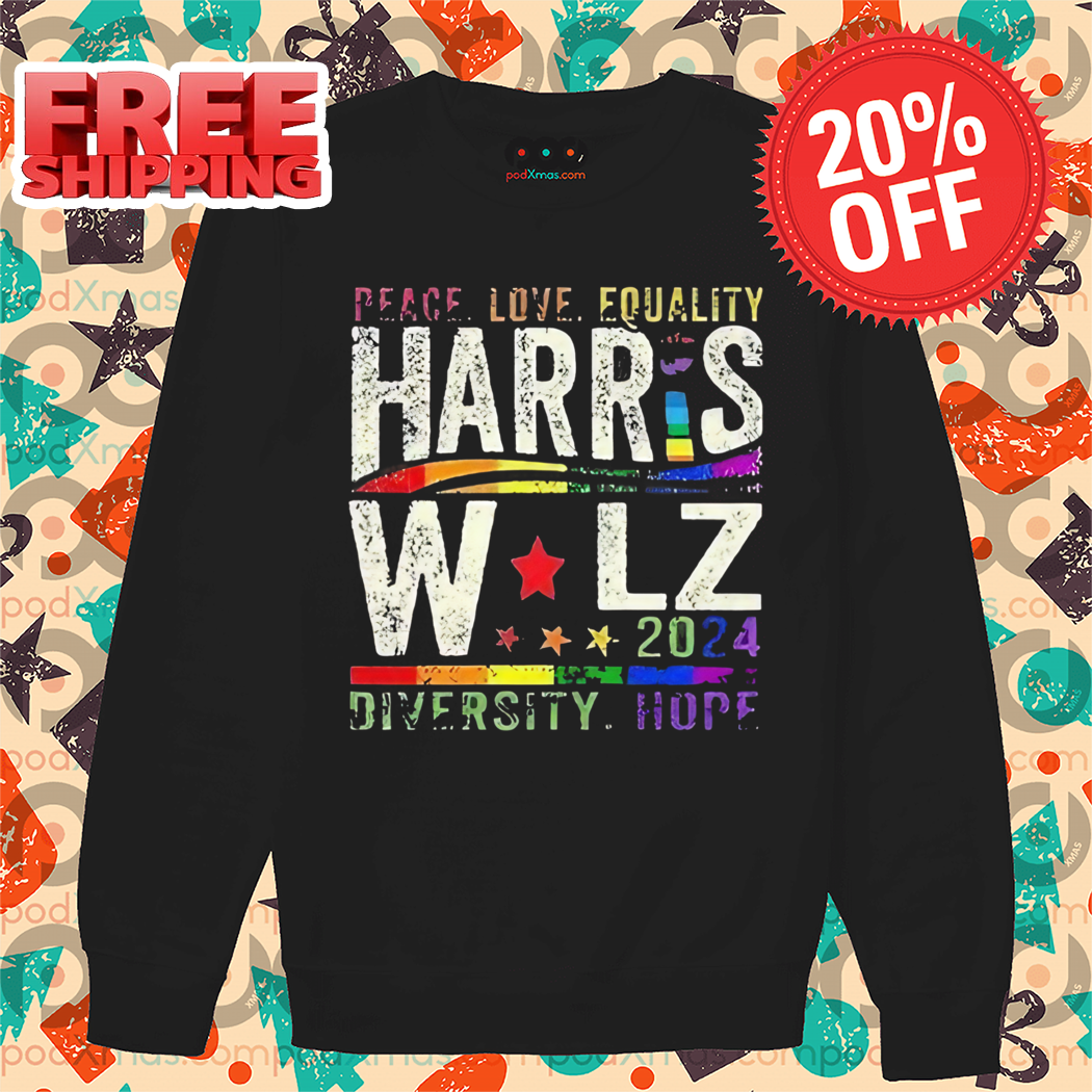 Peace Love Equality Harris Walz Diversity Hope 2024 Vintage Shirt