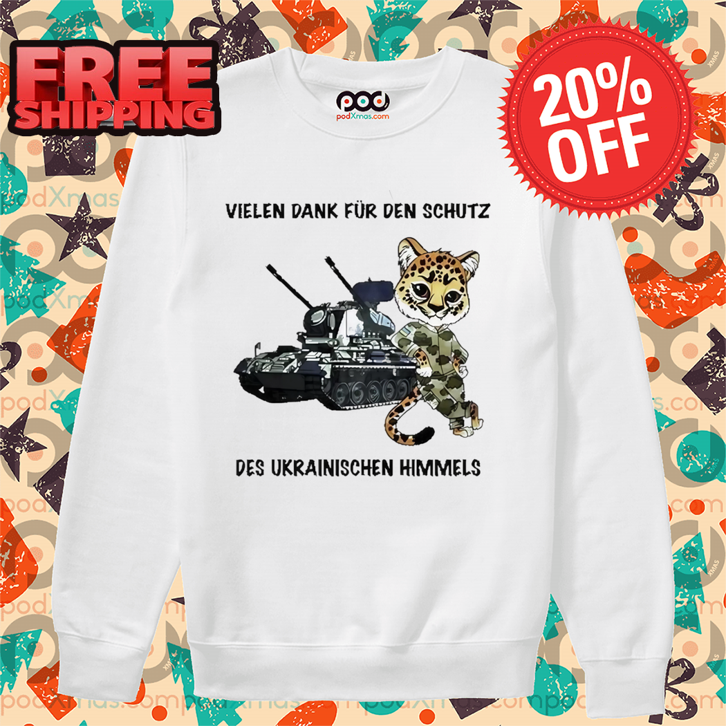 Tank Leopard Vielen Dank Für Den Schutz Des Ukrainischen Himmels Shirt