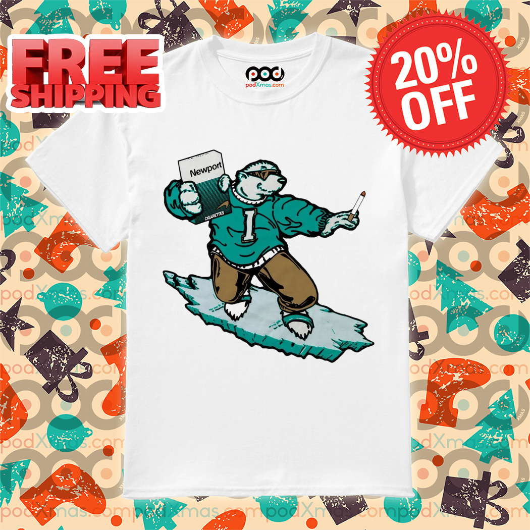 Bear Smoking Iced Skateboarding Newport Cigarettes Shirt