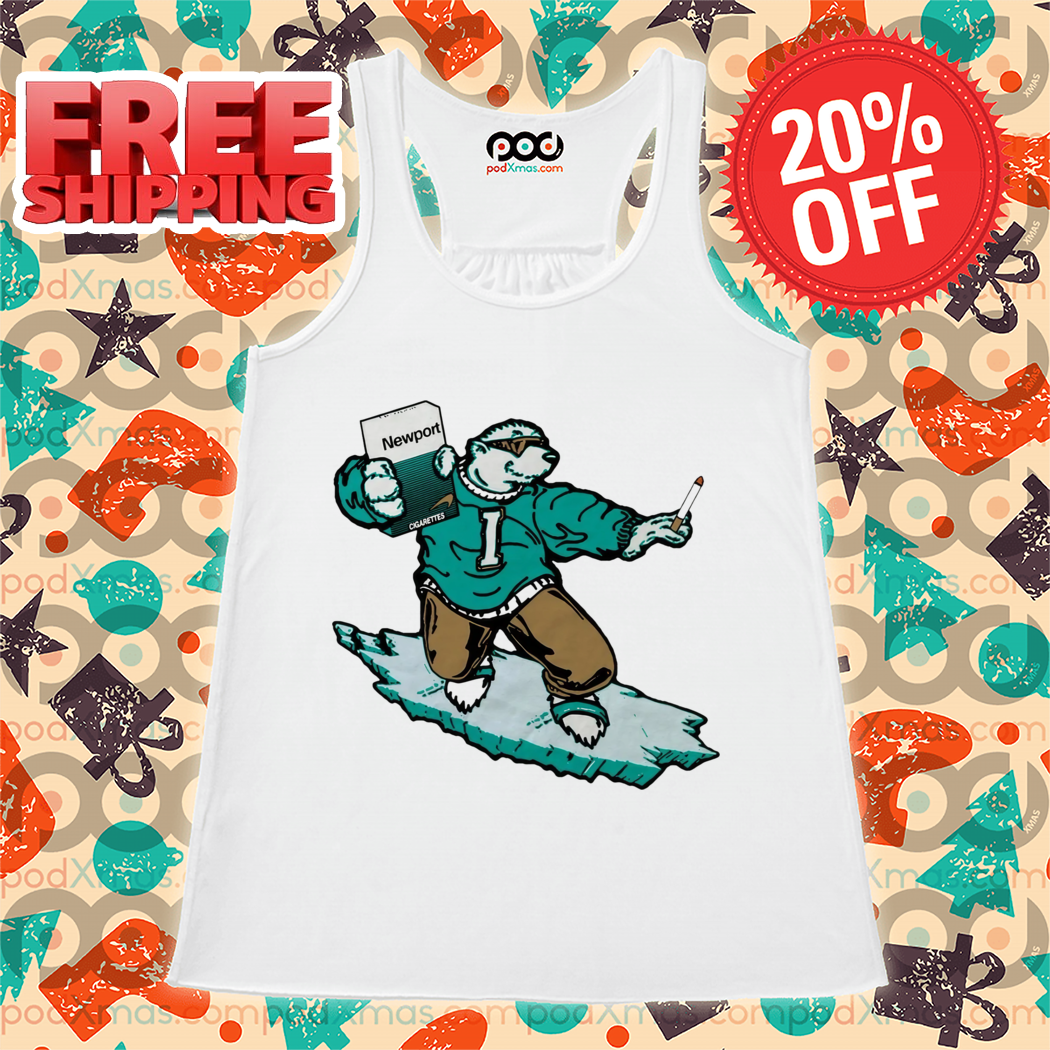Bear Smoking Iced Skateboarding Newport Cigarettes Shirt