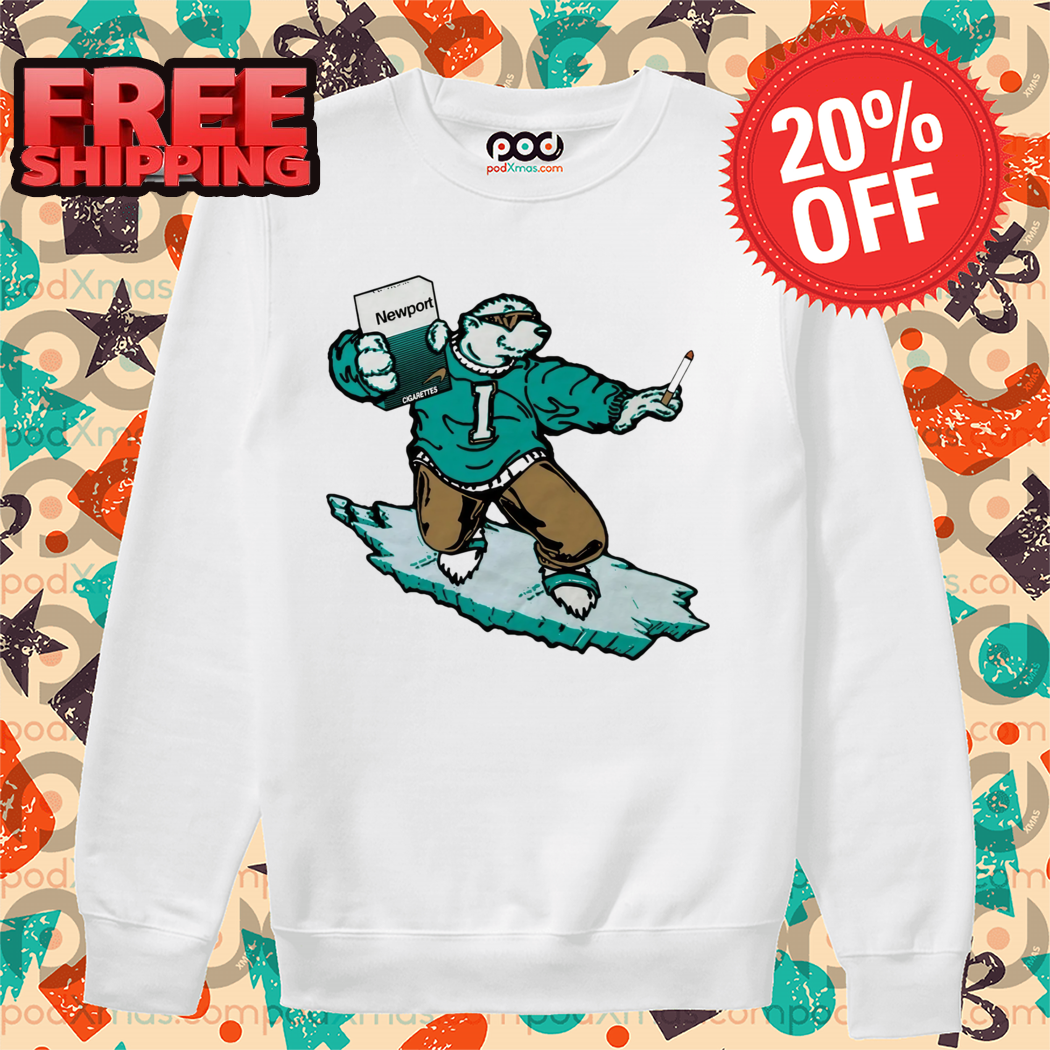 Bear Smoking Iced Skateboarding Newport Cigarettes Shirt