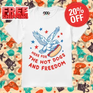 Eagle Here For The Hot Dogs and Freedom 2024 Shirt