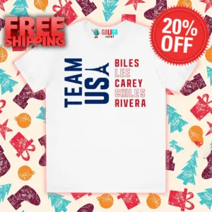 Biles Lee Carey Chiles Rivera Team Usa Olympic Paris 2024 Shirt