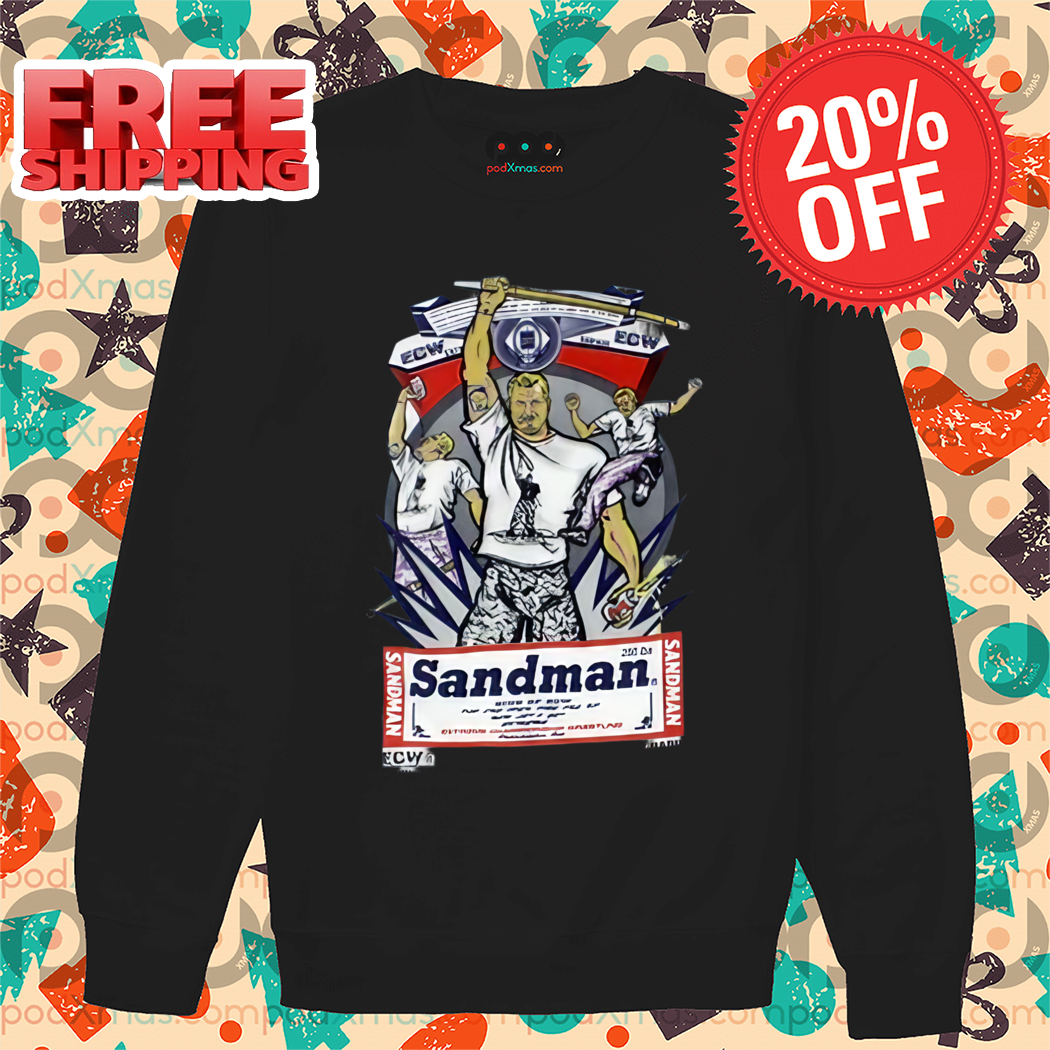 Sandman ECW Budweiser Art Classic Wrestling Hardcore Shirt