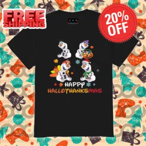 Olaf Frozen Happy Hallothankmas Halloween Thanksgiving Christmas 2024 Shirt