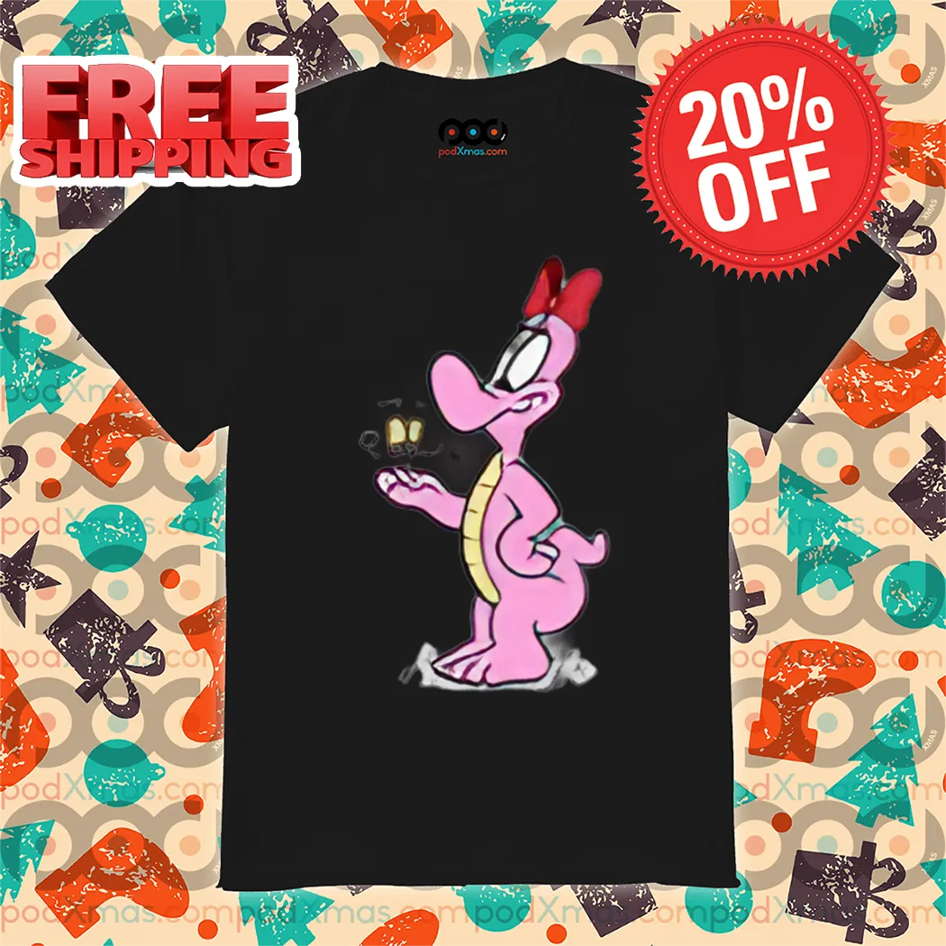 Pink Dinosaur Play With Butterfly Cute 2024 Shirt