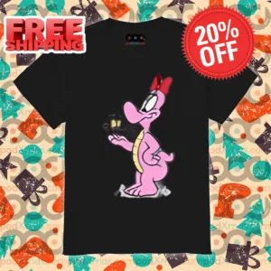 Pink Dinosaur Play With Butterfly Cute 2024 Shirt