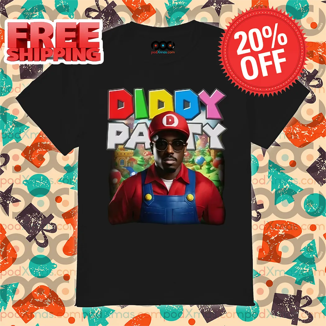 Black Guys Diddy Party Mario 2024 Shirt