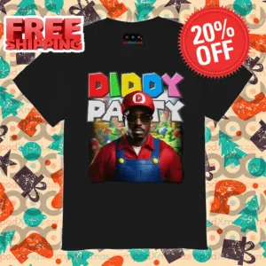 Black Guys Diddy Party Mario 2024 Shirt
