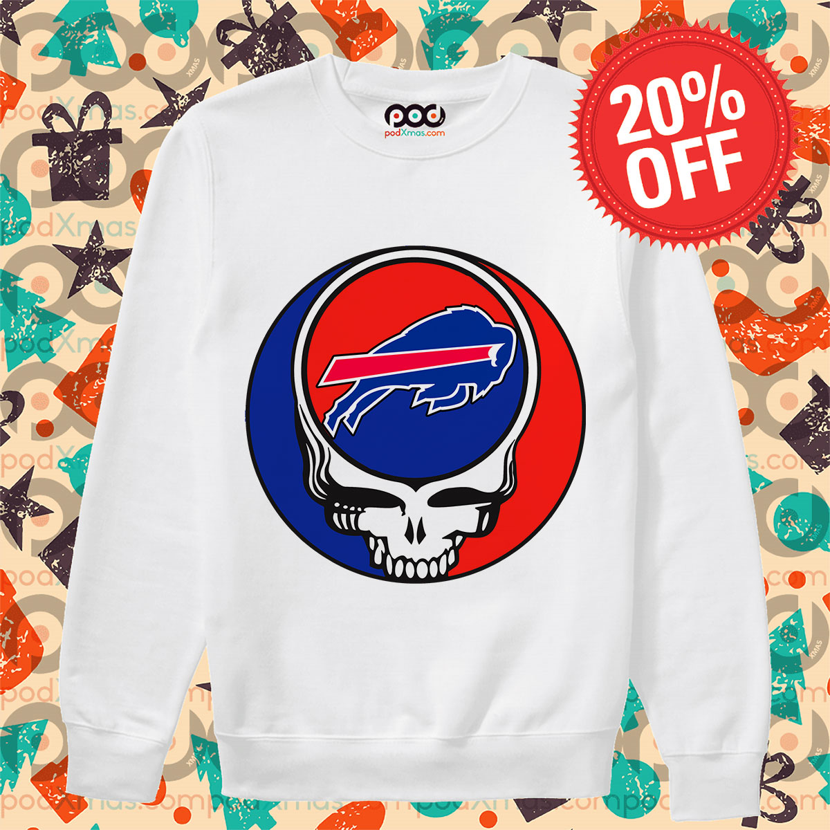 Grateful Dead Logo Buffalo Bills Long Sleeve