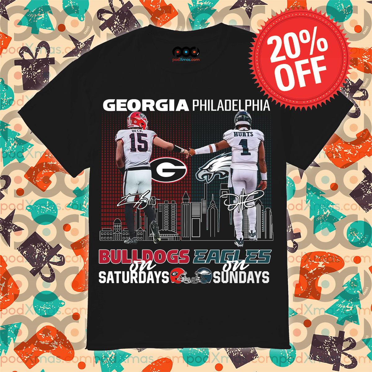 Georgia Bulldogs In Saturdays Philadelphia Eagles In Sundays Signature City Shirt 10 Georgia Bulldogs In Saturdays Philadelphia Eagles In Sundays Signature City Shirt