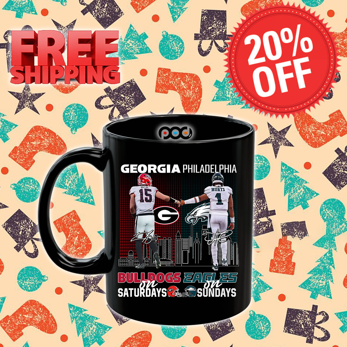 Georgia Bulldogs In Saturdays Philadelphia Eagles In Sundays Signature City Shirt 14 Georgia Bulldogs In Saturdays Philadelphia Eagles In Sundays Signature City Mug