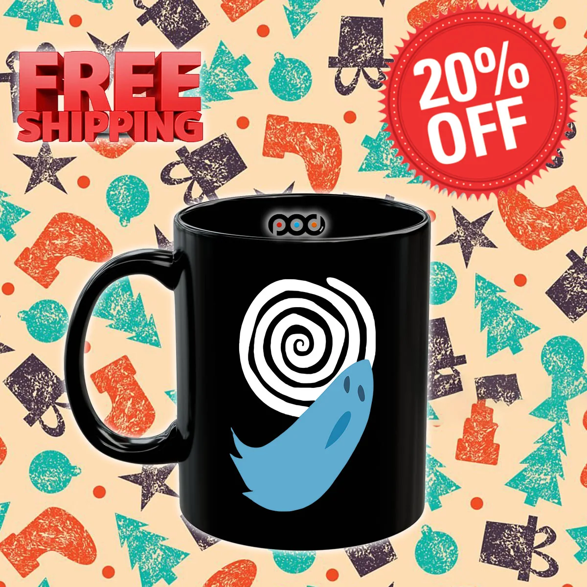 Uzumaki Swirl Ghost Mug