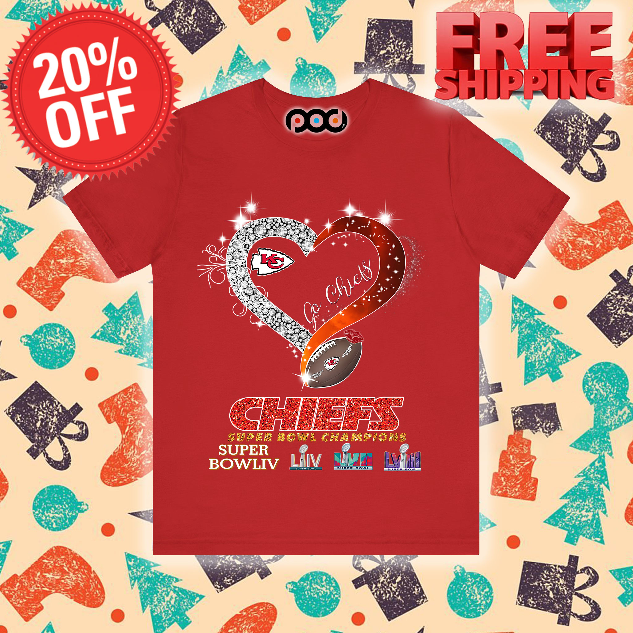 Heart Kansas City Chiefs Super Bowl Champions Shirt