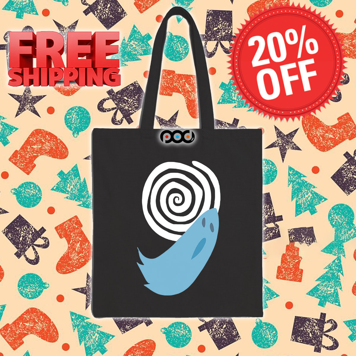 Uzumaki Swirl Ghost Tote Bag
