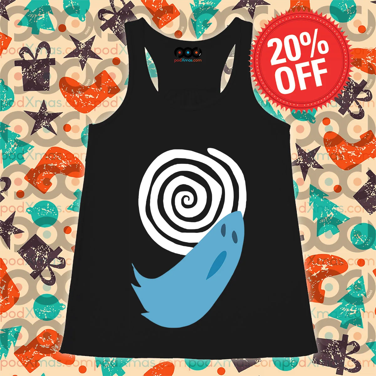 Uzumaki Swirl Ghost Tank Top