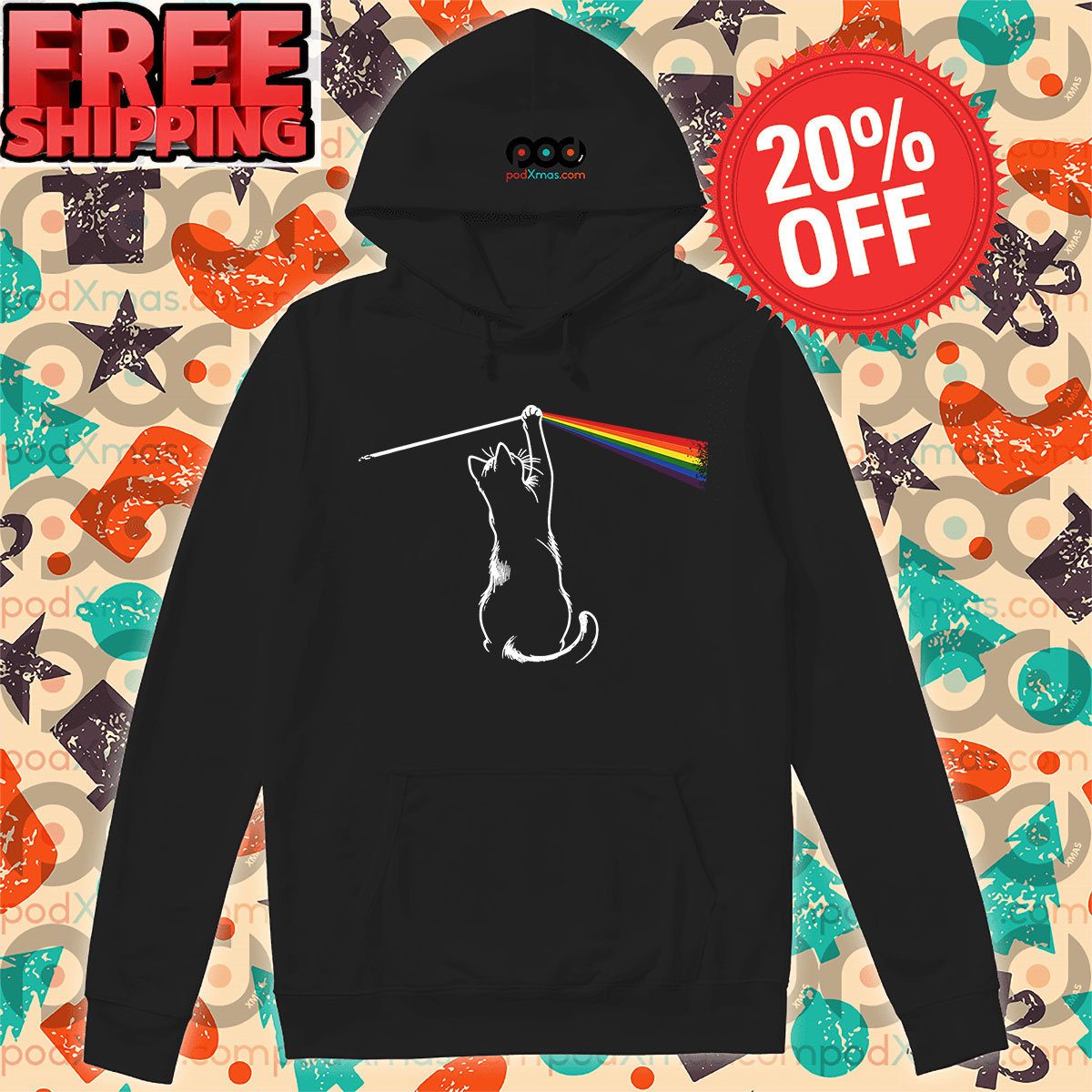 Cat Play With Pink Floyd 2024 Hoodie