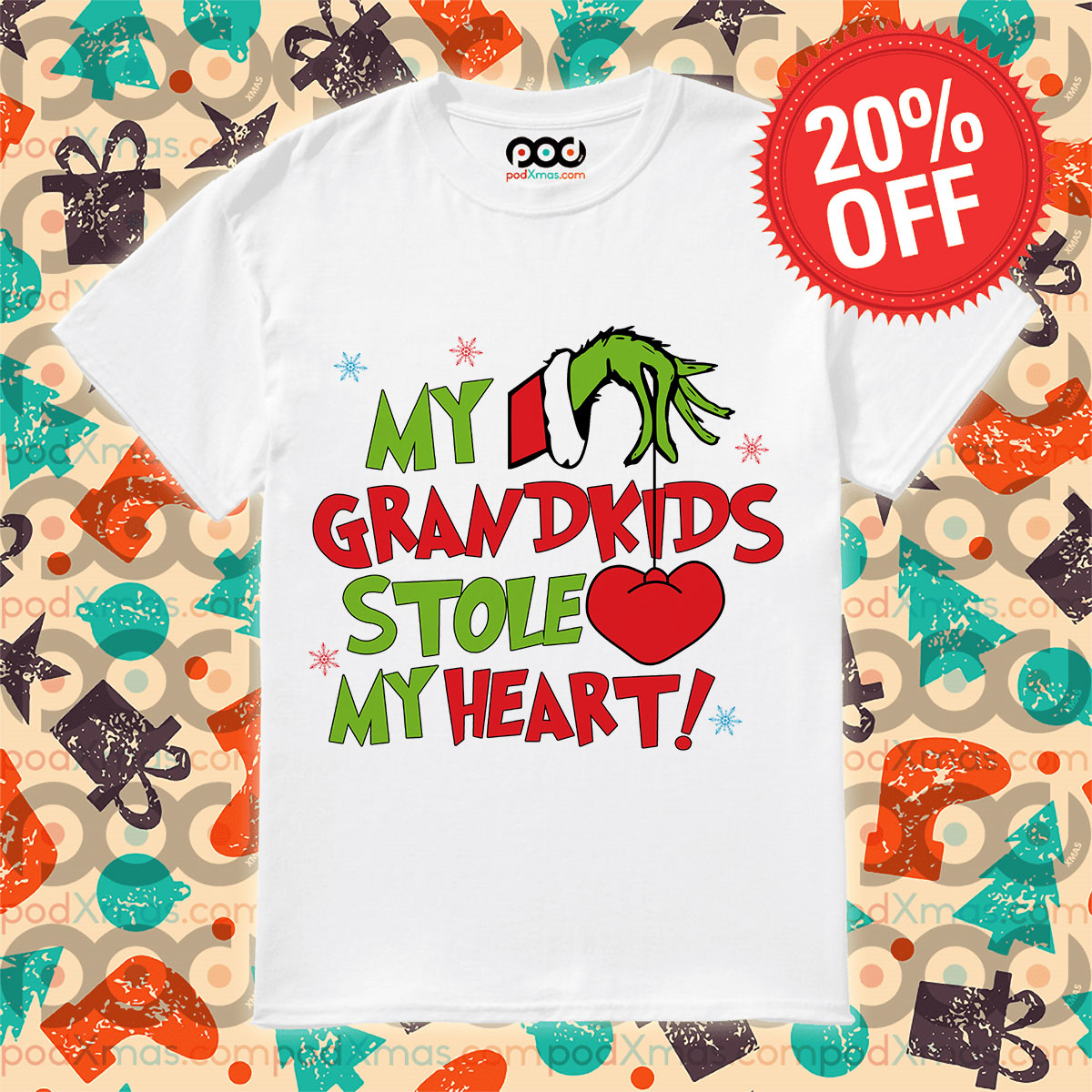 Grinch My Grandkids Stole My Heart Christmas 2024 Shirt