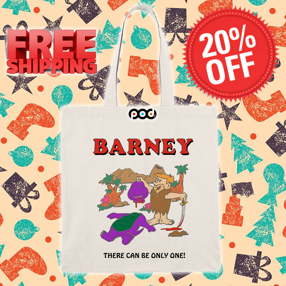 Stupid Caveman Barney There Can Be Only One Tote Bag