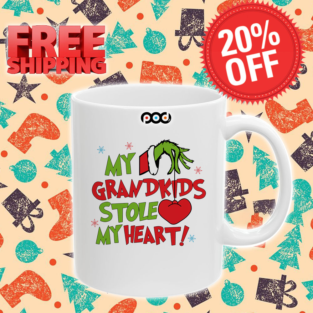 Grinch My Grandkids Stole My Heart Christmas 2024 Mug
