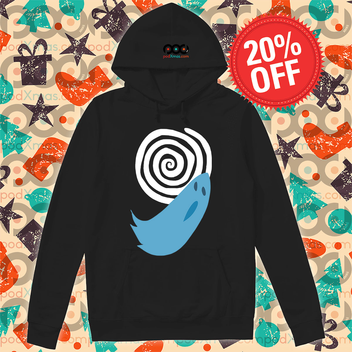 Uzumaki Swirl Ghost Hoodie