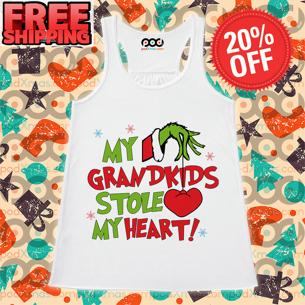 Grinch My Grandkids Stole My Heart Christmas 2024 Tank Top
