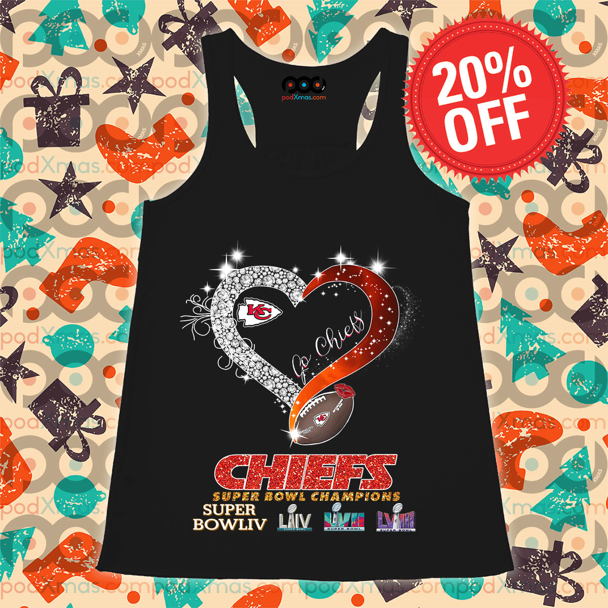 Heart Kansas City Chiefs Super Bowl Champions Tank Top