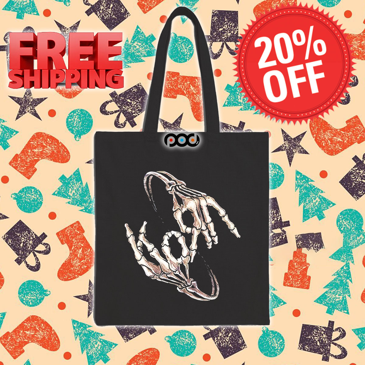 Korn Band Skeleton Handsign Magic Tote Bag
