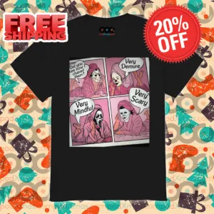 Horror Characters Pink Skincare 2024 Halloween Shirt