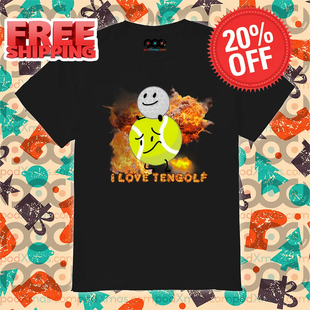 Golf Ball Tennis Ball Flame I Love Tengolf Shirt