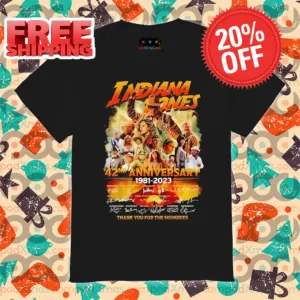 Indiana Jones 42Nd Anniversary 1981 2023 Signature Thank You For The Memories Shirt