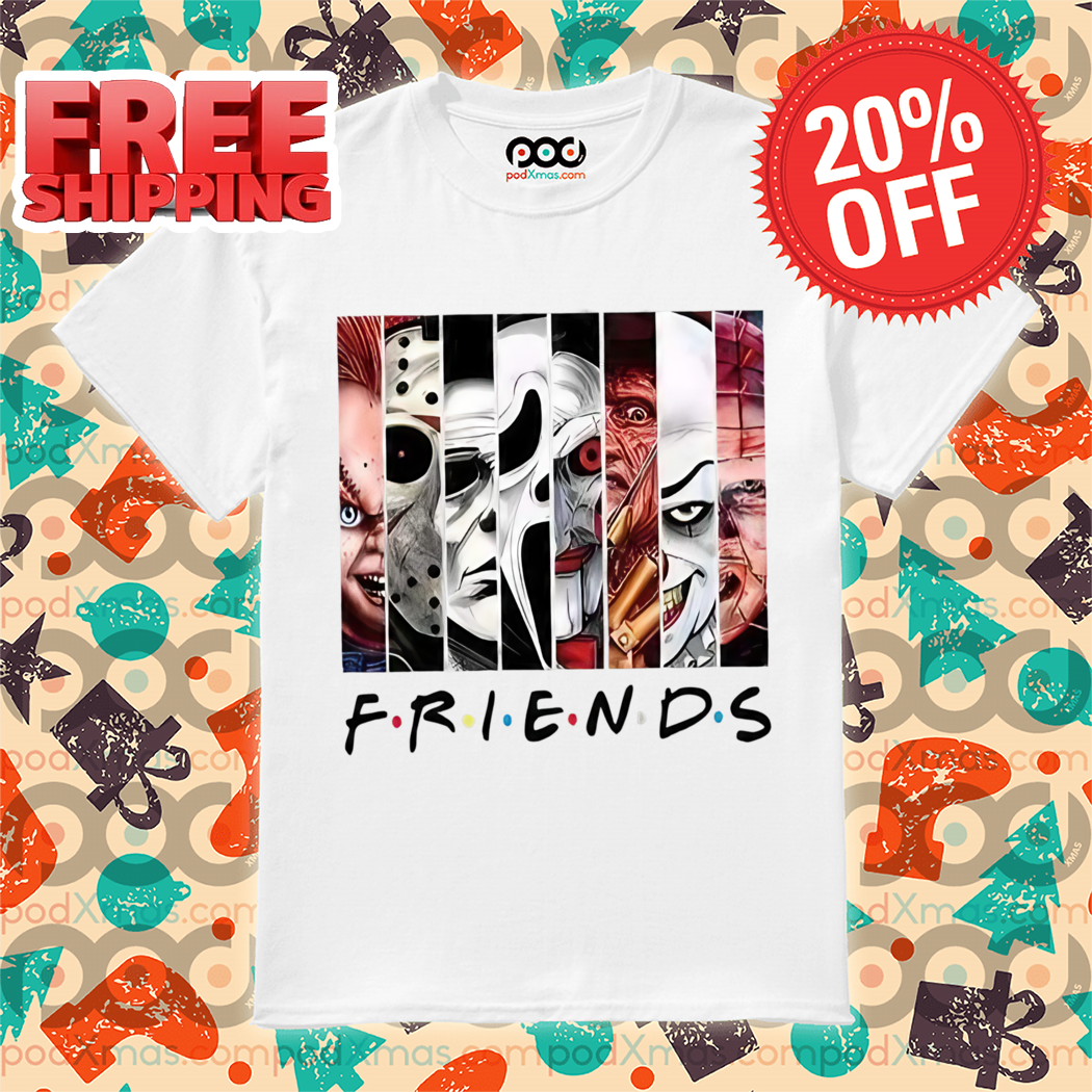 Horror Chracters Friends Scary Movies Halloween 2024 Shirt
