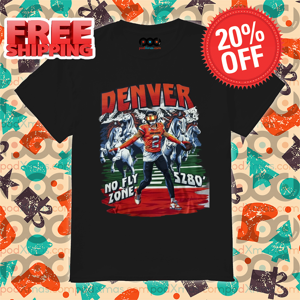 Denver Broncos No Fly Zone SZ80' Dark Horse Shirt