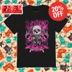 Skull Flame Rock Guitar 2024 Shirt