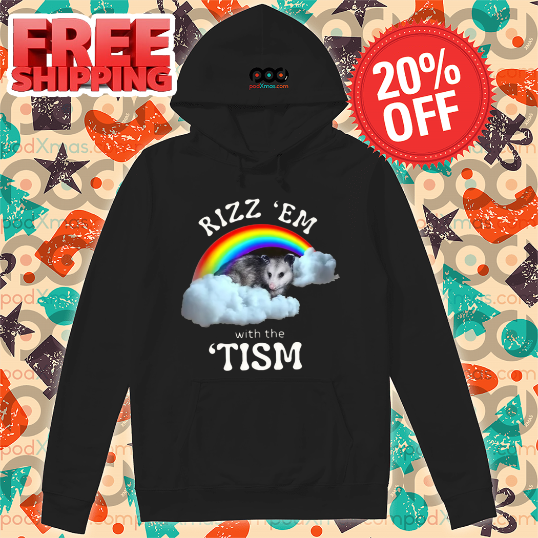 Opossum Rainbow Cloud Rizz 'Em With The Tism Shirt