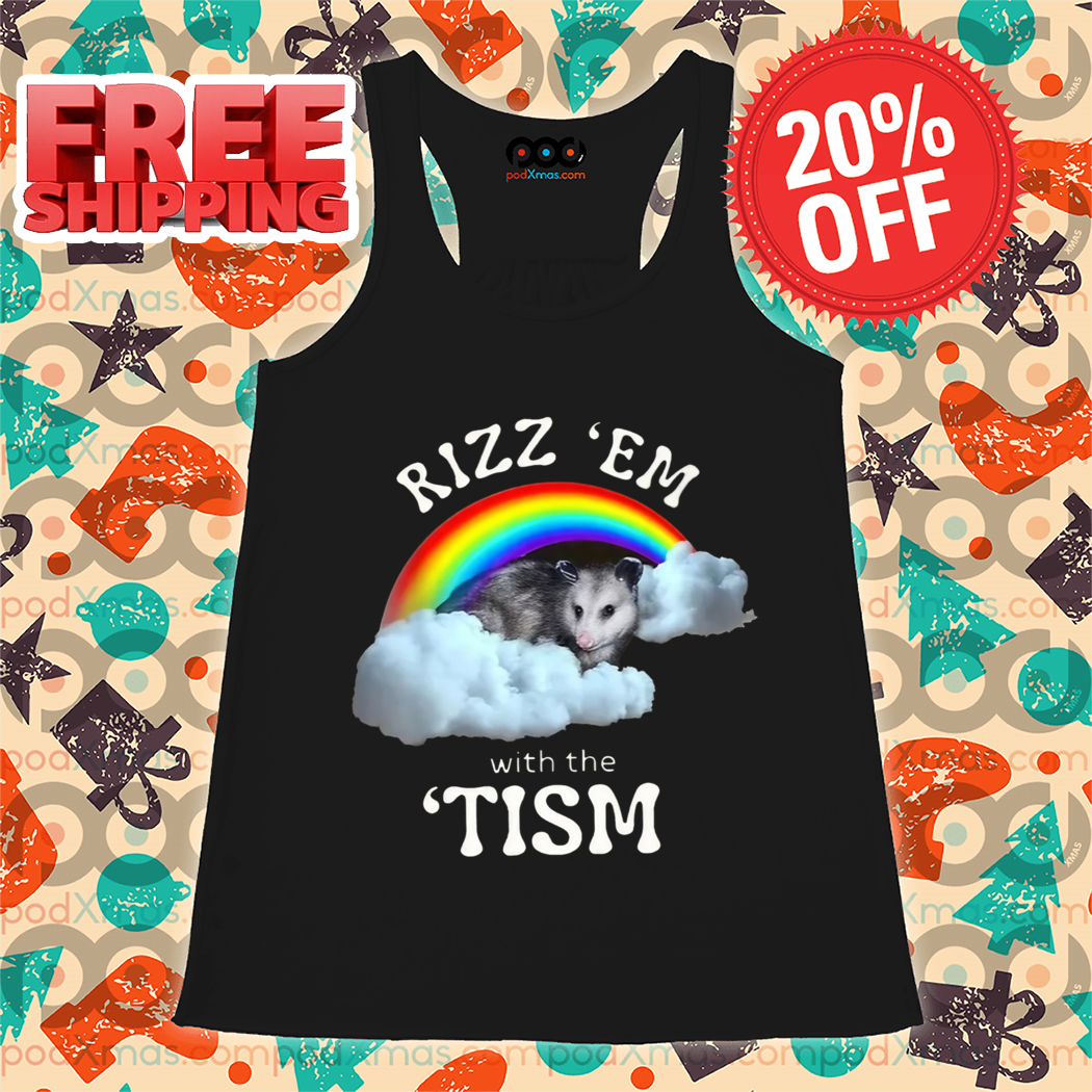 Opossum Rainbow Cloud Rizz 'Em With The Tism Shirt