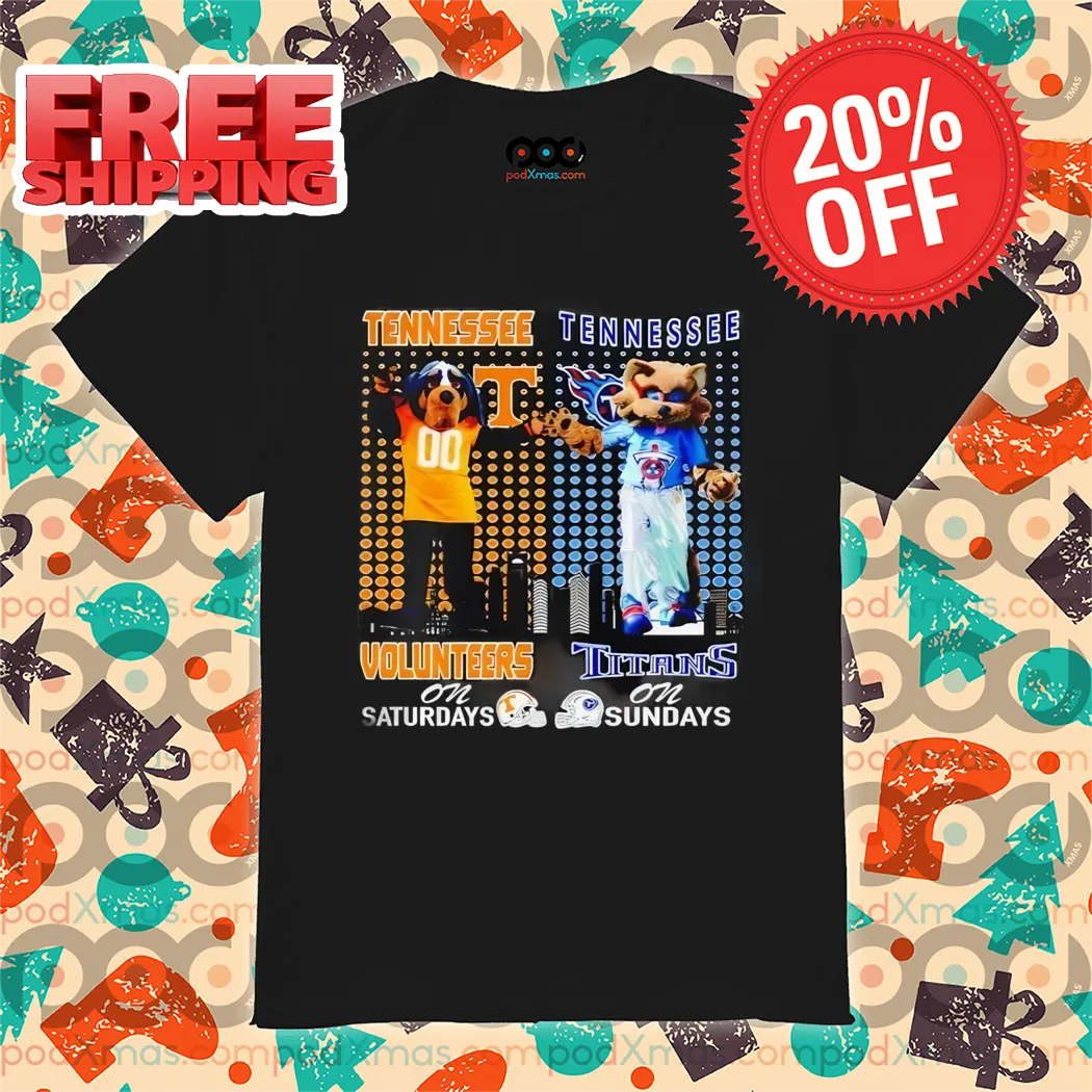 Mascot Tennessee Volenteers On Saturdays Tennessee Titans Sundays 2024 Shirt