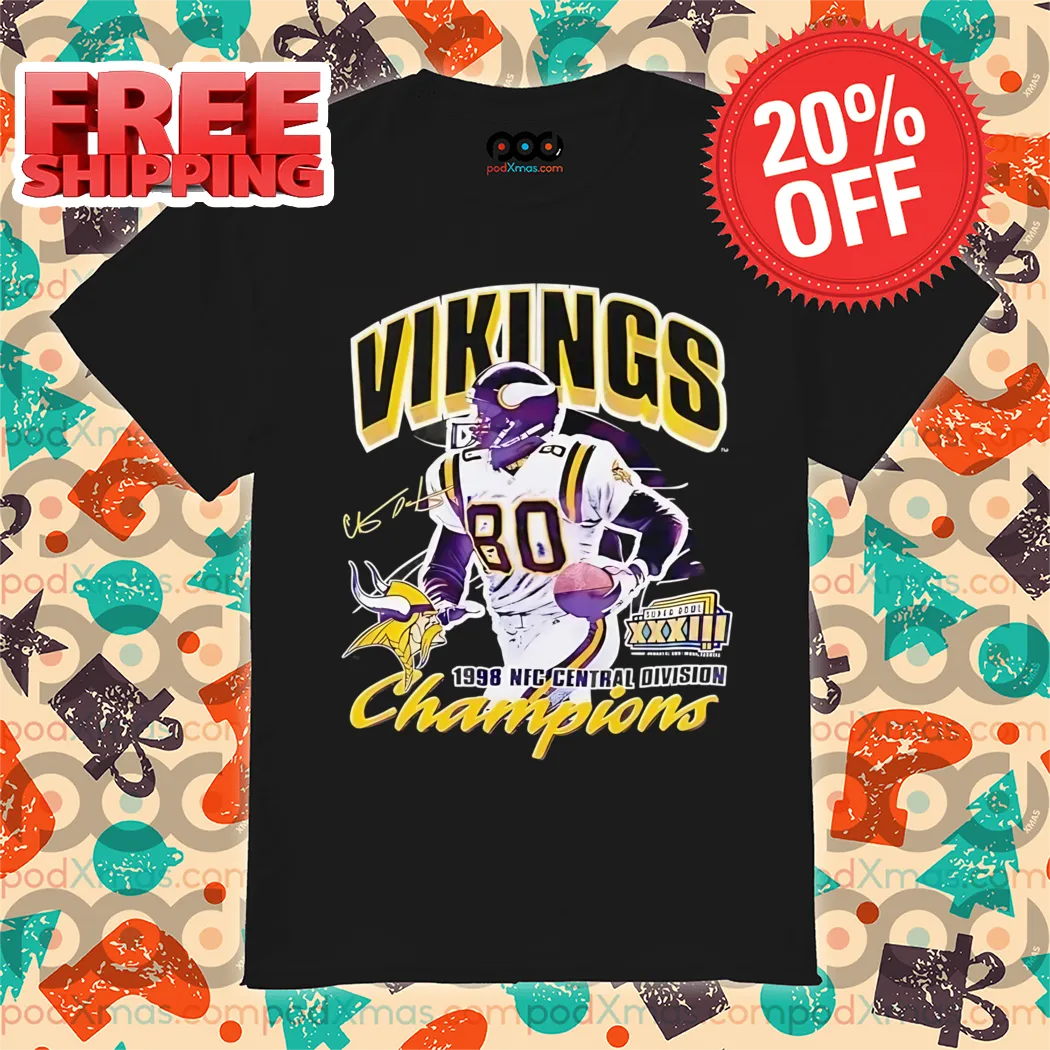Minnesota Vikings Champions 1998 NFC Central Division Signature Shirt