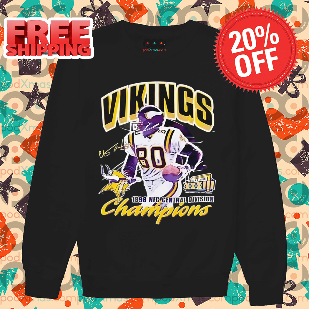 Minnesota Vikings Champions 1998 NFC Central Division Signature Shirt