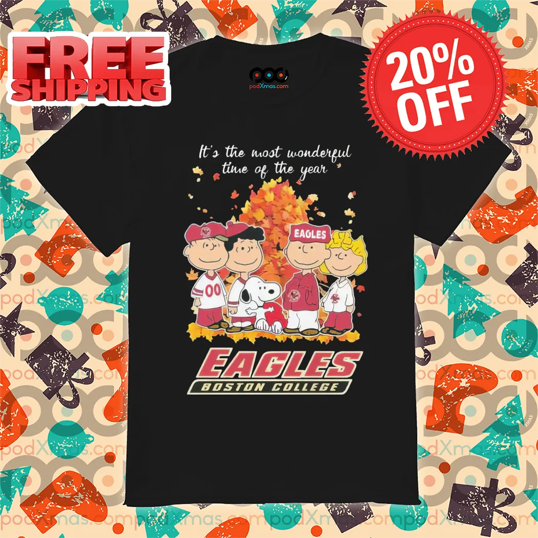Peanuts Snoopy It's The Most Wonderful Time Of The Year Eagles Boston College 2024 Shirt