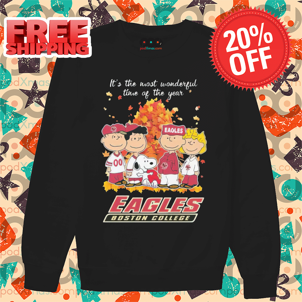 Peanuts Snoopy It's The Most Wonderful Time Of The Year Eagles Boston College 2024 Shirt