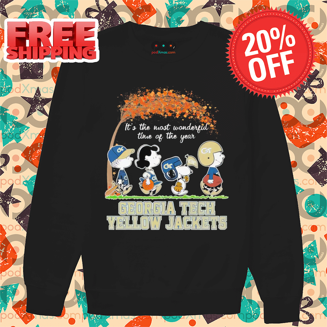Peanuts Snoopy It's The Most Wonderful Time Of Georgia Tech Yellow Jacket Shirt
