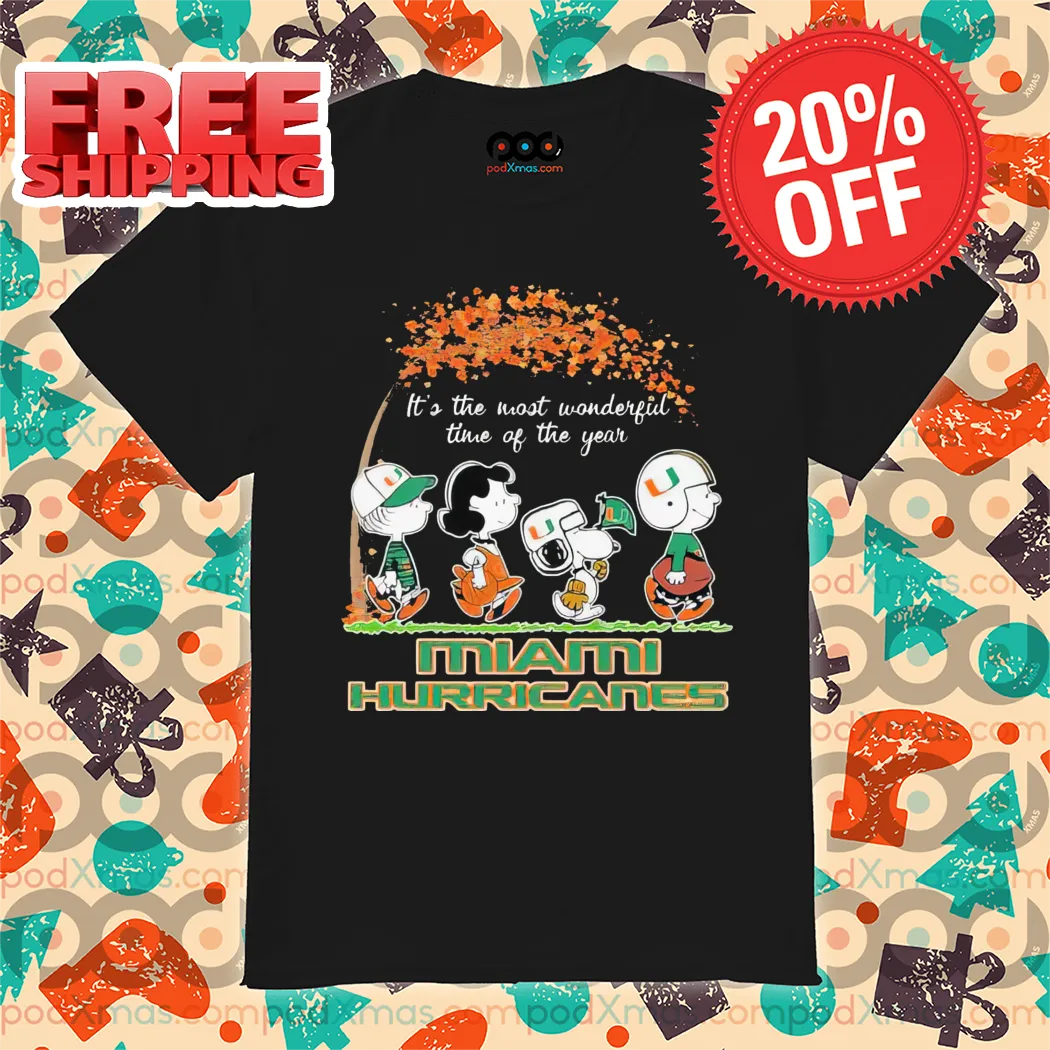 Peanuts Snoopy It's The Most Wonderful Time Of Miami Hurricanes 2024 Shirt