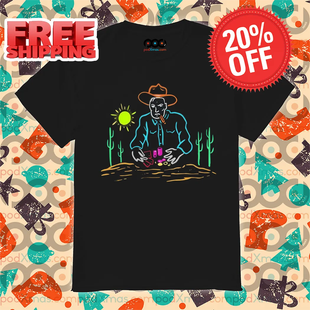 Cowboy Play Poker Desert Neon 2024 Shirt